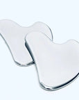 Gua Sha Facial Scraper & Massager: Heart-Shaped - Stainless Steel