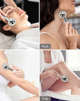 CryoGlow Facial Globe Massager - Rose Gold with White Silicone Handle